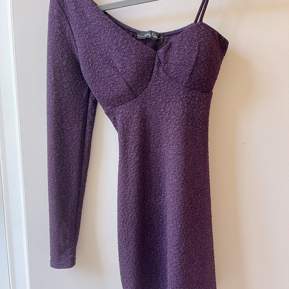 Purple « lovely day » one shoulder dress